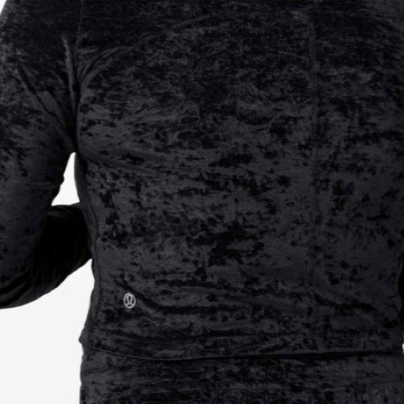 NWT Lululemon All Aligned Crushed Velvet Black Mock Neck Long Sleeve 12 - Picture 3 of 3